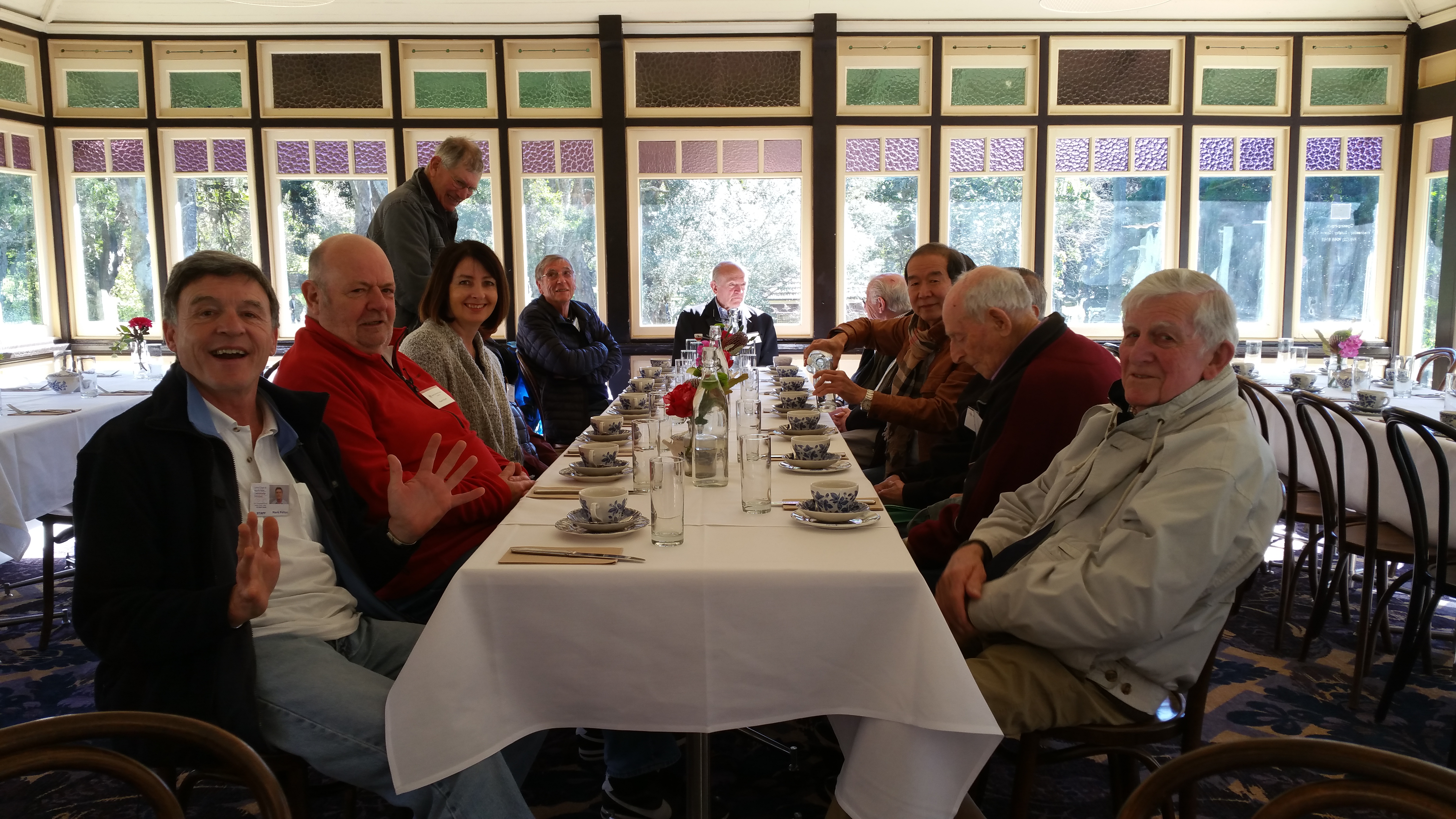 A group of old men at restaurant